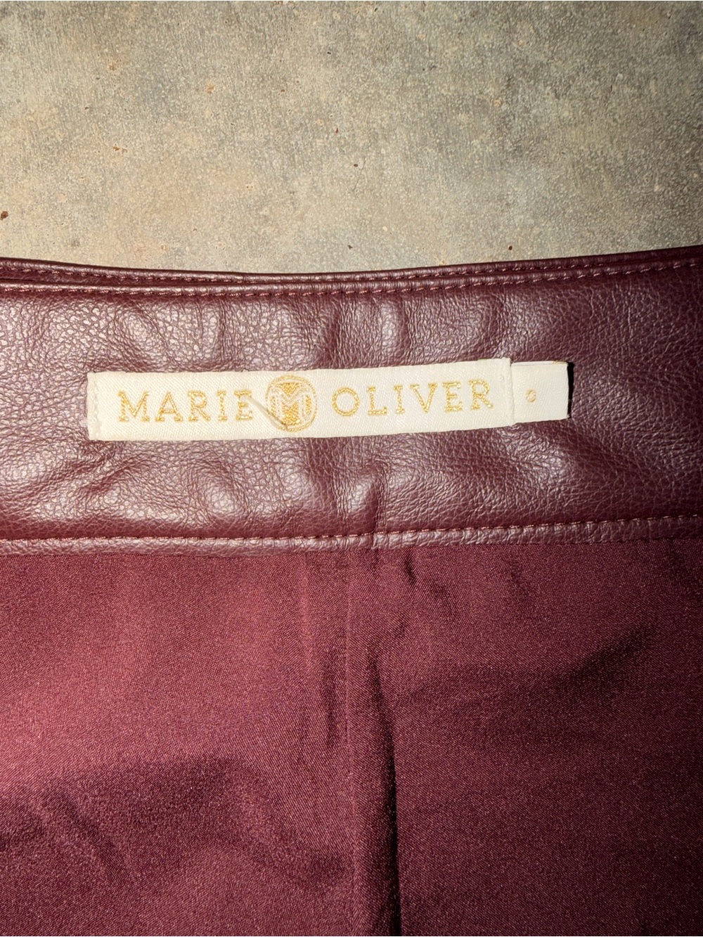 Marie Oliver Faux Leather Shorts Brown Burgundy High Rise 0 Game Day Fall Photos - Picture 3 of 10